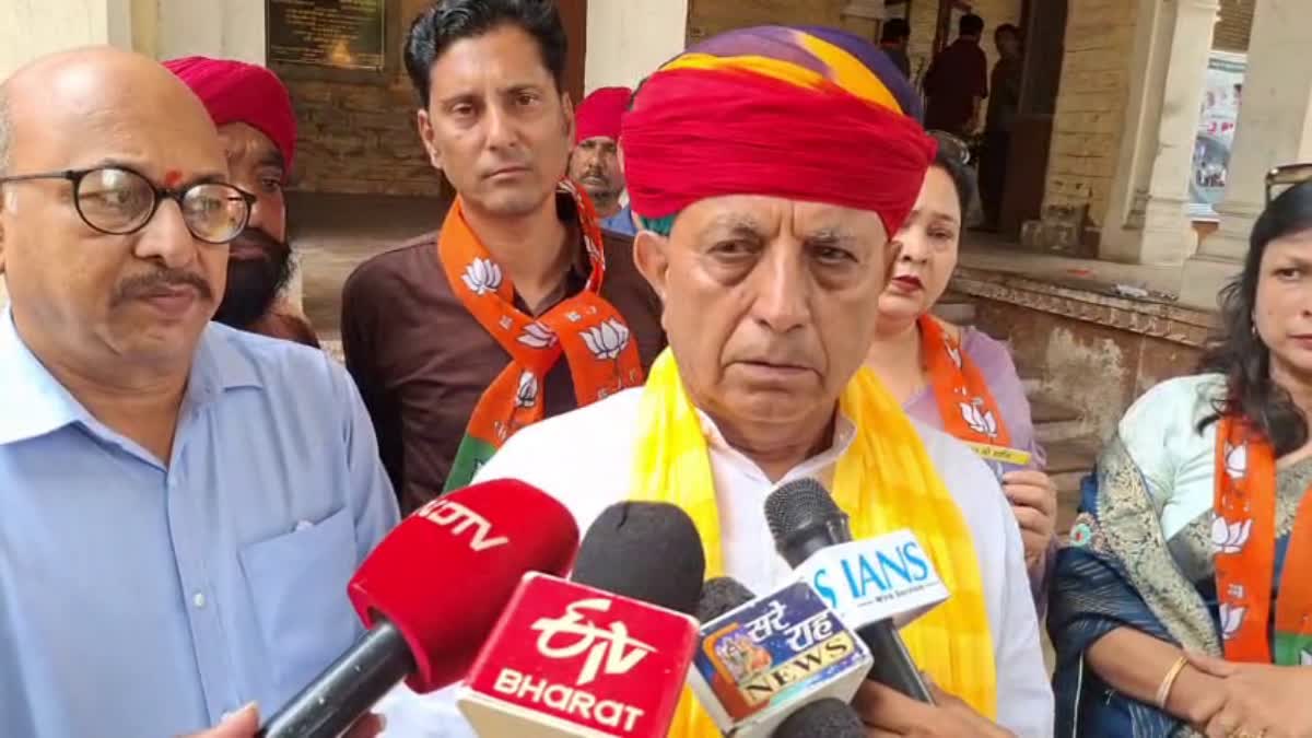 Bhagirath Choudhary speaks to television reporters